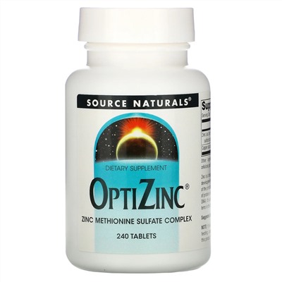 Source Naturals, OptiZinc, цинк, 240 таблеток