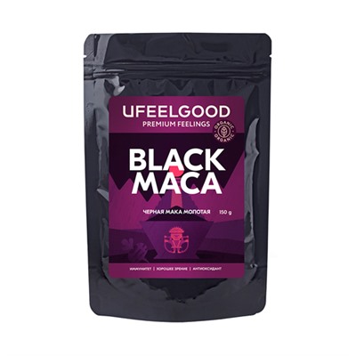 Мака черная молотая / Black maca powder organic Ufeelgood, 150 г