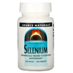 Source Naturals, Селениум, 200 мкг, 120 таблеток