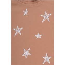 Полукомбинезон для мальчика Crockid К 6294 маленькие звезды на светло-коричневом