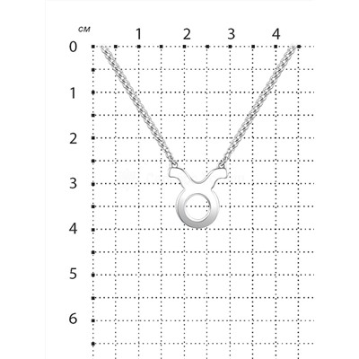Колье из родированного серебра - Телец