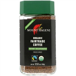 Mount Hagen, Органический кофе, произведенный с соблюдением трудовой этики, расстворимый, без кофеина, 100 г (3.53 oz)