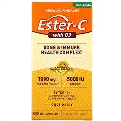 American Health, Ester-C с D3, 60 вегетарианских таблеток