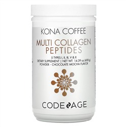 CodeAge, Kona Coffee, Multi Collagen Peptides, Chocolate Mocha Flavor, 14.39 oz (408 g)