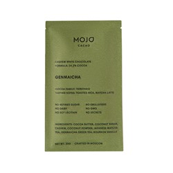 Шоколад кешью с зелёным чаем "Genmaicha" Mojo Cacao, 20 г