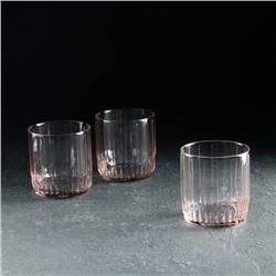 Набор стеклянных стаканов Leia, 3 шт, 265 мл, розовый