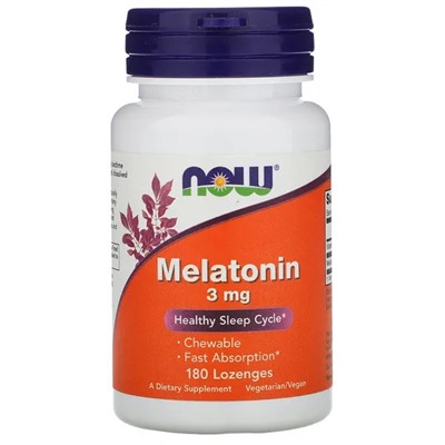 NOW, Мелатонин, 3 мг, 180 пастилок