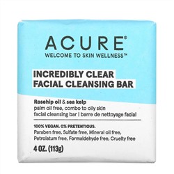 Acure, Incredibly Clear, Facial Cleansing Bar, 4 oz (113 g)