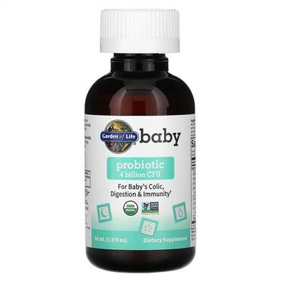 Garden of Life, Baby, Probiotic, пробиотик для детей, 4 млрд КОЕ, 56 мл (1,9 жидк. унций)