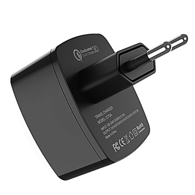 Адаптер Сетевой Hoco C70A QC3.0 (повр. уп.) USB 3A/18W (black)