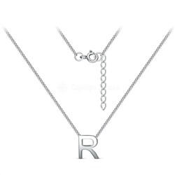Колье из серебра родированное - Буква «R» 04-407-0029