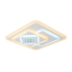 Потолочный светодиодный светильник с хрусталем FA255 WH белый 118W 500*500*80 (ПДУ РАДИО 2.4)
