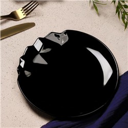 Тарелка керамическая «Обсидиан», 17 см, цвет чёрный