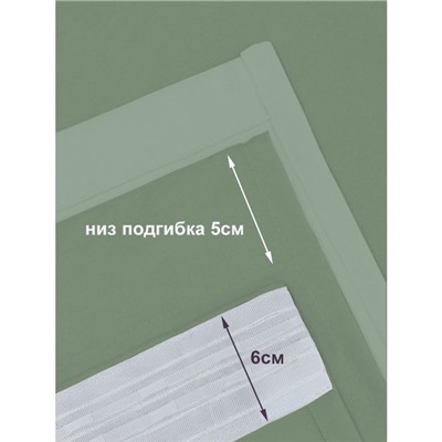 Комплект штор «Канвас», размер 200x260 см, 2 шт, цвет серо-мятный, пыльный ментол
