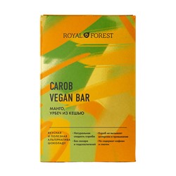 Шоколад "Carob Vegan Bar" Манго, урбеч из кешью Royal Forest, 50 г