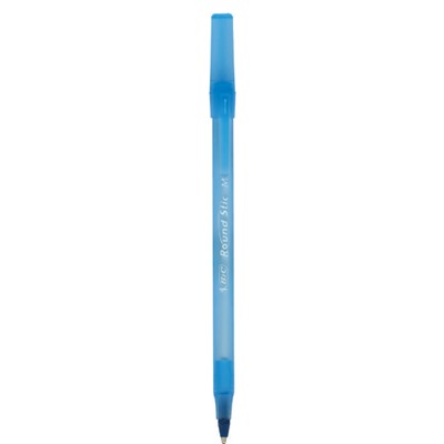 Ручка шариковая BIC Round Stic корпус голубой, синяя, 30 шт. в стакане
