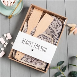 Набор подарочный Доляна Beauty for you: варежка 20х28 см, прихватка 17х17 см, 2 лопатки