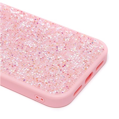 Чехол-накладка - PC071 POSH SHINE для "Apple iPhone 12/12 Pro" россыпь кристаллов (pink) (231580)