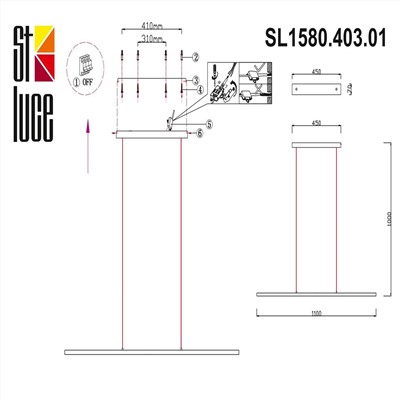 SL1580.403.01 Светильник подвесной ST-Luce Черный/Белый LED 1*22W 3200K