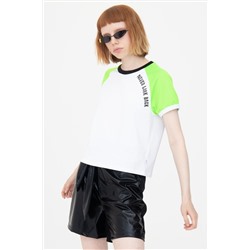 Комплект женский: футболка укороченная и шорты с завышенной посадкой NOTA BENE #886932