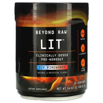 GNC, LIT, Clinically Dosed Pre-Workout, Icy Fireworks, 14.03 oz (397.8 g)
