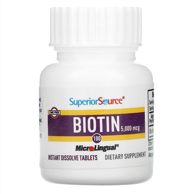 Superior Source, Biotin, 5,000 mcg, 100 Tablets