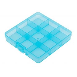 Коробка пластик для швейных принадлежностей 13,5х13,7х2,3 см OM-086 голубой\прозрачный Gamma
