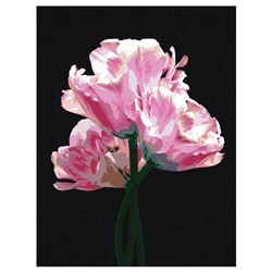 Картина по номерам на черном холсте "Розовые цветы", 30*40 КХп_48141