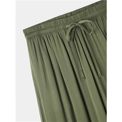 Атласные брюки-палаццо Зеленый защитный