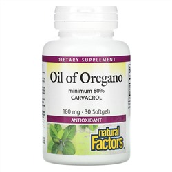 Natural Factors, Oil Of Oregano, 180 mg, 30 Softgels