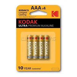 Батарейки алкалиновая Kodak Ultra Premium LR03 BL4