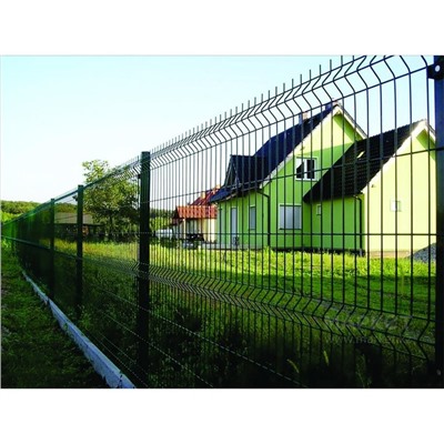 Панельное ограждение, 2.7 × 1.94 м, ячейка 55 × 235 мм, d - 3 мм, цвет зелёный, «ПРЕГРАДА»