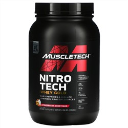 Muscletech, Nitro Tech, 100% Whey Gold, Strawberry Shortcake, 2.24 lbs (1.02 kg)