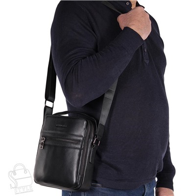 Рюкзак мужской кожаный 22-2145-1H black Heanbag в Новосибирске