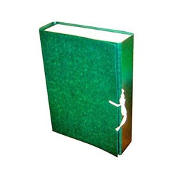 Короб архивный бумвинил  90мм с завязками собранный зеленый Па9 Гранит