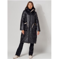 Пальто утепленное зимнее женское  бежевого цвета 442155B