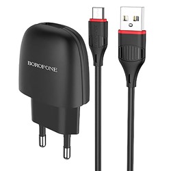 Адаптер Сетевой с кабелем Borofone BA49A Vast USB 2,1A/10W (USB/Micro USB) (black)