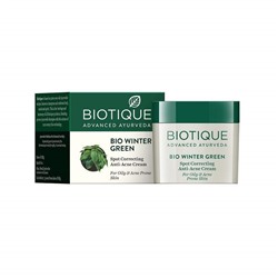 Biotique Bio Winter Green Spot Correcting Anti-Acne Cream 15g / Био Крем Корректирующий Против Акне с Гаультерией 15г