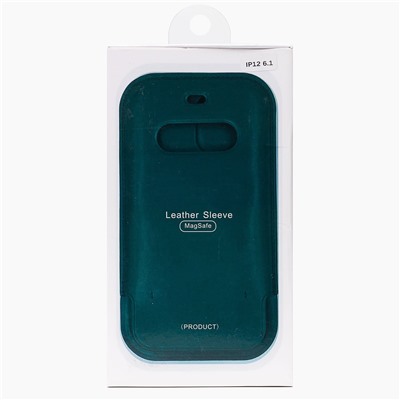 Чехол-конверт - SM001 кожаный SafeMag для "Apple iPhone 12/iPhone 12 Pro"(повр.уп) (green)