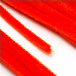 Проволока с ворсом для поделок и декора набор 50 шт., размер 1 шт. 30 × 0,6 см, цвет оранжевый