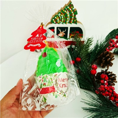Полотенце "Ёлочка" подарочное в виде бисквита в бумажном стаканчике, в упаковке, микрофибра, 30х30 см