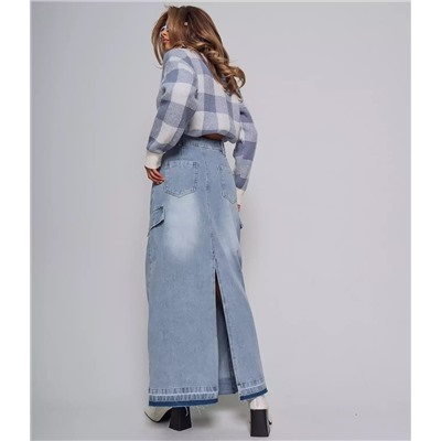 Джинсовая юбка #КТ7389, голубой