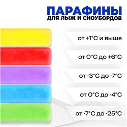 Парафины для лыж, 5 шт., от 0 до -25°C, 200 г