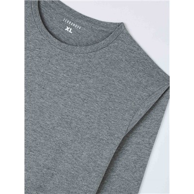 Однотонная футболка с круглым вырезом Умеренный серый меланж
