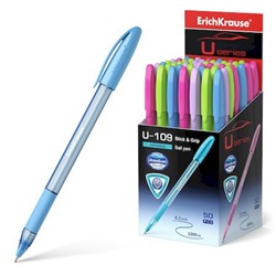 Ручка шариковая U-109 Spring Stick Grip Ultra Glide Technology синяя 1.0мм 58109 Erich Krause