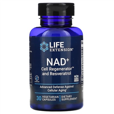 Life Extension, NAD+ Cell Regenerator and Resveratrol, 30 Vegetarian Capsules