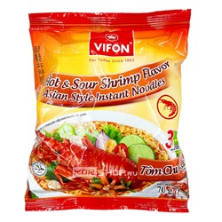 Пшеничная лапша б/п со вкусом креветки и чили Vifon, Вьетнам, 70 г