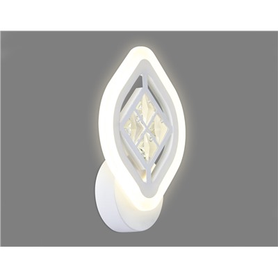 Настенный светодиодный светильник с хрусталем FA277 WH белый 12W 240*170*60