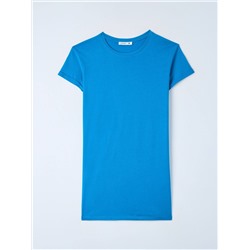 Свободная однотонная футболка голубой