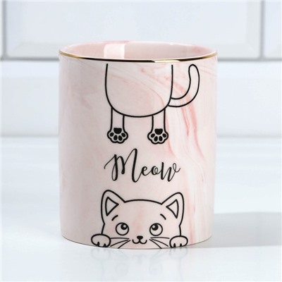 Стакан керамический Meow, розовый, 8 х 9,5 см, цвет розовый